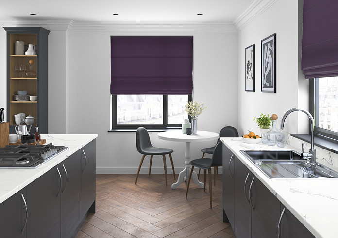 Faux Suede, Purple - Twist&Fit Roman Blind - Image 5